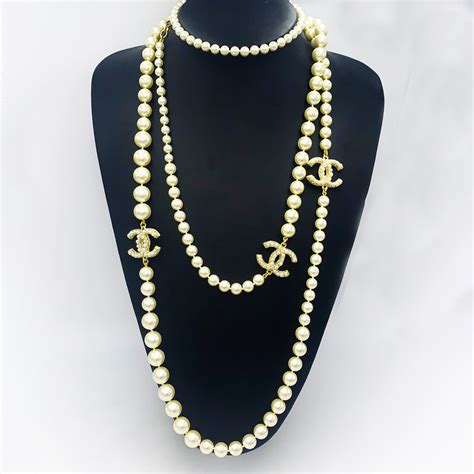 pearl chanel necklace|genuine Chanel necklace.